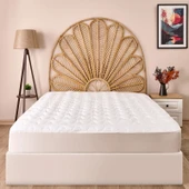 Soft Fitted Kapitoneli Tek Kişilik Uyku Pedi - Beyaz - 100x200 cm - 1