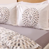 Soft Butas Tek Kişilik Nevresim Takımı - Ekru / Gri - 3