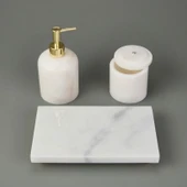 Bath 3'lü Mermer Banyo Seti - Beyaz - 3