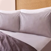 Soft Çift Renkli Çift Kişilik Nevresim Takımı - Antrasit / Taş - 3