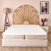 Soft Minik Kapitoneli Tek Kişilik Sıvı Geçirmez Lastikli Alez - Beyaz - 120x200 cm - 1