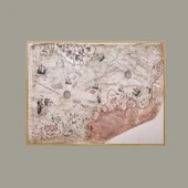 Deco Piri Reis Tablo - Açık Kahverengi - 120x90 cm - 1