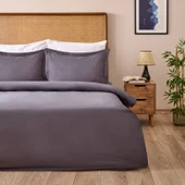 Soft Oxford Yastıklı Çift Kişilik Nevresim Takımı - Antrasit - 1