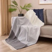 Soft Carta Jakarlı Skoç Tv Battaniyesi - Gri - 130x170 cm - 1