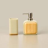 Bath Sau 2'li Banyo Sıvı Sabunluk Seti - Bej / Gri - 2