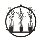 Deco Flower Metal Tablo - Siyah - 40x40 cm - 2