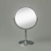 Ayaklı Çift Taraflı Ayna 3x Yakınlaştırma- Gümüş - 26 cm - 1