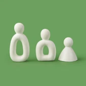 Deco 3'lü Family Obje - Beyaz - 1