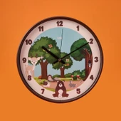 Slim Doğa Çocuk Odası Duvar Saati - Kahverengi - 30 cm - 2