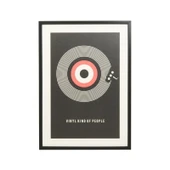 Deco Vinyl Kind Of People Tablo - Siyah / Kırmızı - 50x70 cm - 2