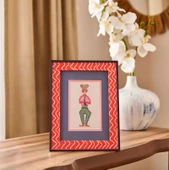 Deco İnstrumentistas Çerçeve - Turuncu / Beyaz- 15x21 cm - 1