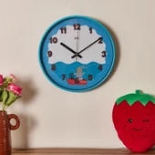 Slim Deniz Çocuk Odası Duvar Saati - Mavi - 30 cm - 1