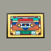 Deco Kaset Pano Tablo - Renkli - 40x60 cm - 2