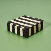 Deco Varese Dekoratif Kutu - Siyah / Krem - 18x18x5 cm - 3
