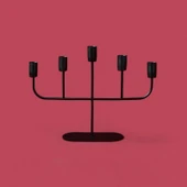 Deco Lucetta Şamdan - Siyah - 23 cm - 1