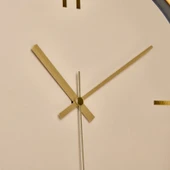 Dekoratif Krem Kadran Çizgi Rakam Duvar Saati - Altın - 29 cm - 3