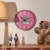 Slim Masal Çocuk Odası Duvar Saati - Pembe - 30 cm - 1