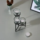 25'li Tealight Mum - Gri - 3,8 cm - 2