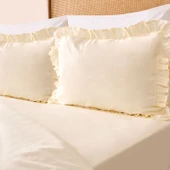 Soft Fırfırlı Çift Kişilik Nevresim Takımı - Bej - 2
