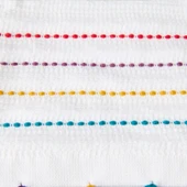 Soft Püsküllü El Havlusu - Beyaz / Renkli - 30x50 cm - 3