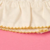 Soft Dikişli Fırfırlı Kurulama Bezi - Ekru / Sarı - 30x50 cm - 3