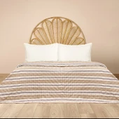 Soft Galler Tek Kişilik Yatak Örtüsü - Bej - 160x230 cm - 1