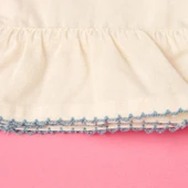 Soft Dikişli Fırfırlı Kurulama Bezi - Ekru / Mavi - 30x50 cm - 3