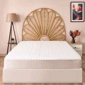 Soft Kapitoneli Sıvı Geçirmez Fitted Tek Kişilik Alez - Beyaz - 100x200 cm - 1