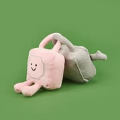 Soft Kilit Figürlü 2'li Yastık - Pembe / Gri - 1