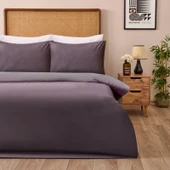 Soft Çift Renkli Tek Kişilik Nevresim Takımı - Antrasit / Taş - 2