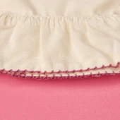 Soft Dikişli Fırfırlı Kurulama Bezi - Ekru / Kırmızı - 30x50 cm - 3