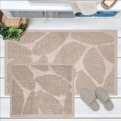 Soft Big Barg 2'li Banyo Paspası - Bej - 60x100 cm + 50x60 cm - 1