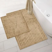 Soft Nuvo Banyo Paspası - Bej - 60x100 cm + 50x60 cm - 2
