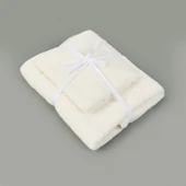 Soft Ella 2'li Hamam Seti - Beyaz - 50x70 cm + 70x140 cm - 2