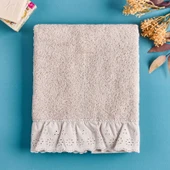 Soft Fırfırlı Yüz Havlusu - Krem - 50x90 cm - 1