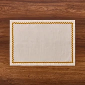 Soft Mustard 2'li Amerikan Servis - Beyaz - 35x50 cm - 2