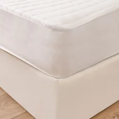 Soft Kapitoneli Sıvı Geçirmez Fitted Tek Kişilik Alez - Beyaz - 100x200 cm - 2