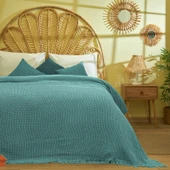 Yün Bedacta Çift Kişilik Yatak Örtüsü - Yeşil - 220x240 cm - 1