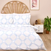 Soft Toeget Çift Kişilik Nevresim Takımı - Beyaz / Mavi - 1