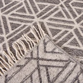 Yün Rozet Tek Kişilik Battaniye - Gri - 150x200 cm - 3