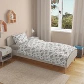 Soft Lily Tek Kişilik Nevresim Takımı - Gri / Beyaz - 2