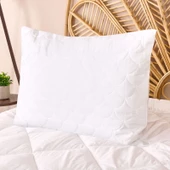 Soft Dalga Kapitoneli Yastık Alezi - Beyaz - 50x70 cm - 1