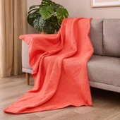 Soft Moza Pamuklu Tv Battaniyesi - Yavruağzı - 130x170 cm - 1