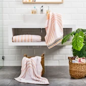 Soft Bohem Banyo Havlusu - Bej / Hardal - 70x140 cm - 1