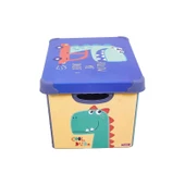 Dinozor Figürlü Oyuncak Kutusu - Renkli - 17 lt - 2