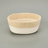 Living Boho Style Sepet - Beyaz / Bej - 25x20x10 cm - 2