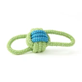 Örgü İpli Burgu Köpek Oyuncağı - Yeşil - 20 cm - 1