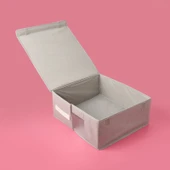 Home PVC Detaylı Hurç - Gri - 38x33x15 cm - 3