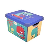Dinozor Figürlü Oyuncak Kutusu - Renkli - 17 lt - 3