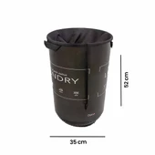 Ağzı Büzgülü Çok Amaçlı Qoja Kese Çamaşır Sepeti - Laundry Siyah - 40 lt - 3